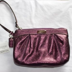 NEW w/ Tags: Coach - purple-shiny wristlet